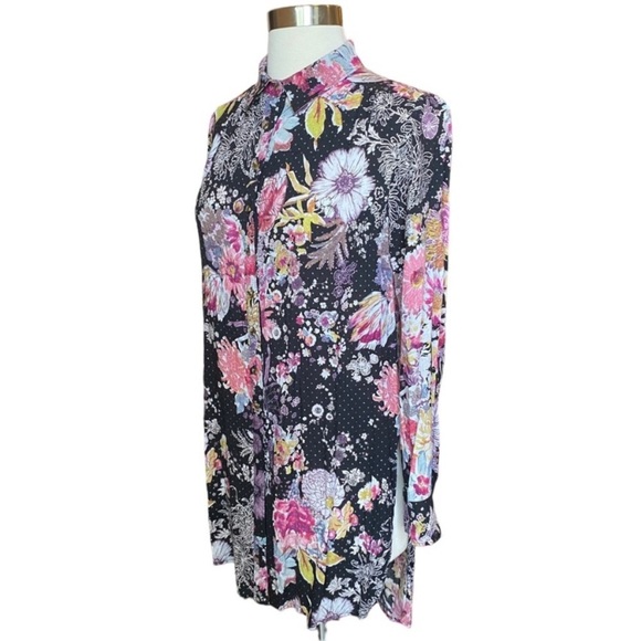 Maeve Anthropologie Floral Button Down With Shirttail Hem - Picture 4 of 10